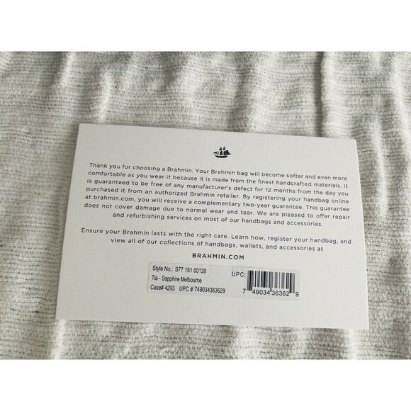 NWT Brahmin Melbourne Collection Tia Tote Bag - Sapphire - Picture 7 of 9